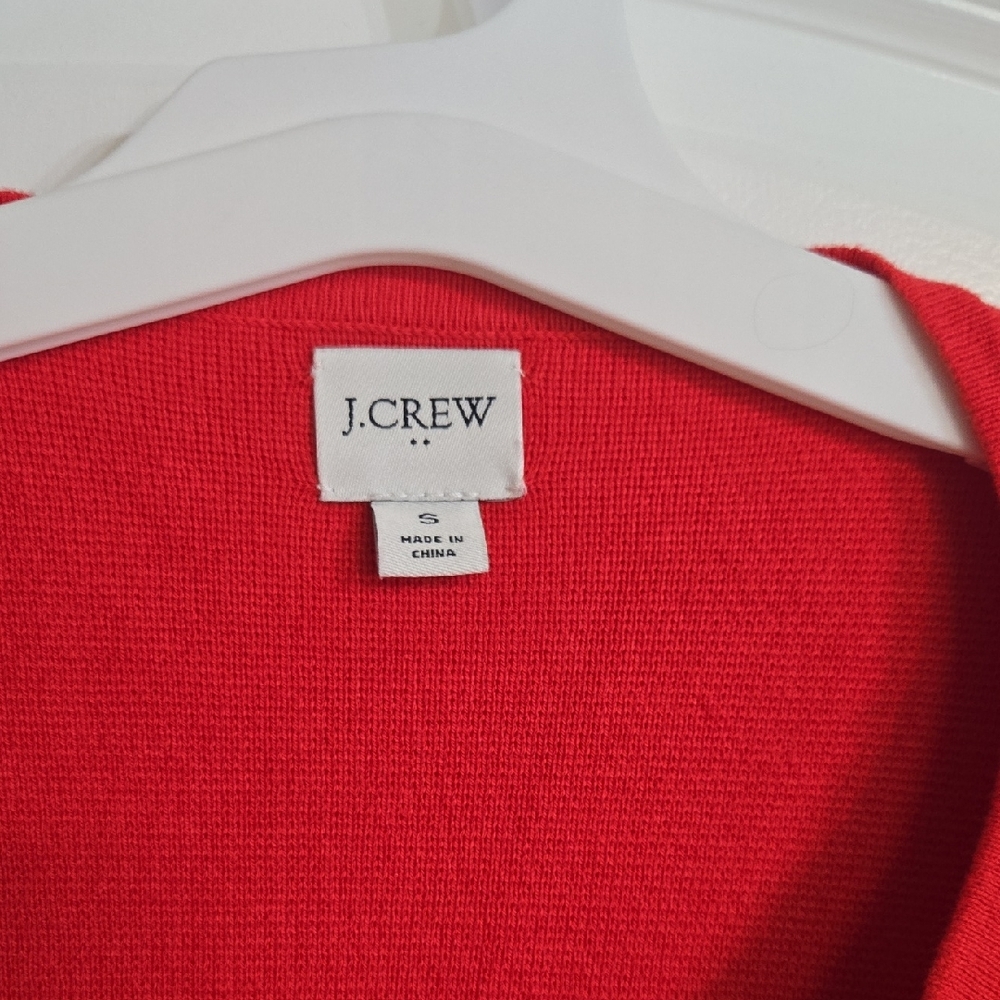 ๐J. Crew Women's Vibrant Red Cardigan Small Pockets - Picture 4 of 9
